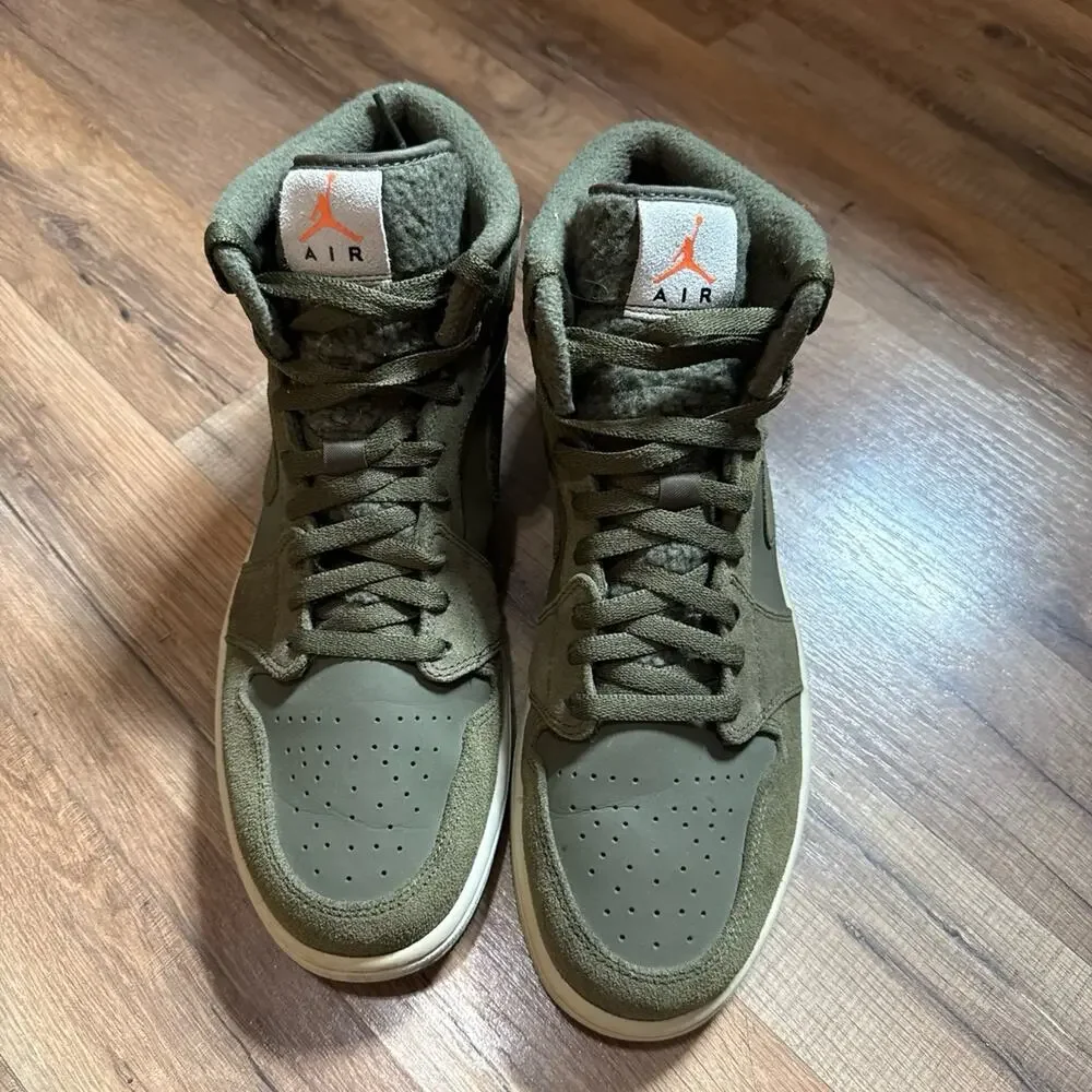 2018 Air Jordan 1 Mid Retro Olive Canvas